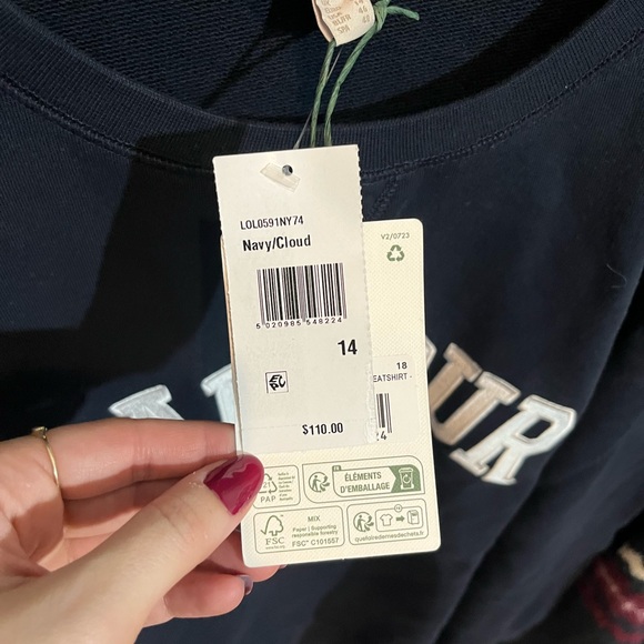 Barbour Navy and White Logo Sweatshirt - Picture 3 of 3